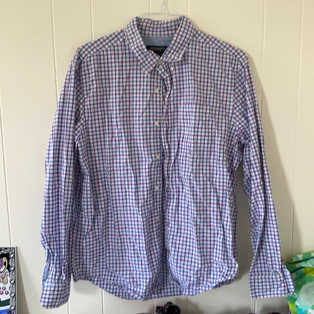 American Eagle Plaid Button Down shirt Sz XL